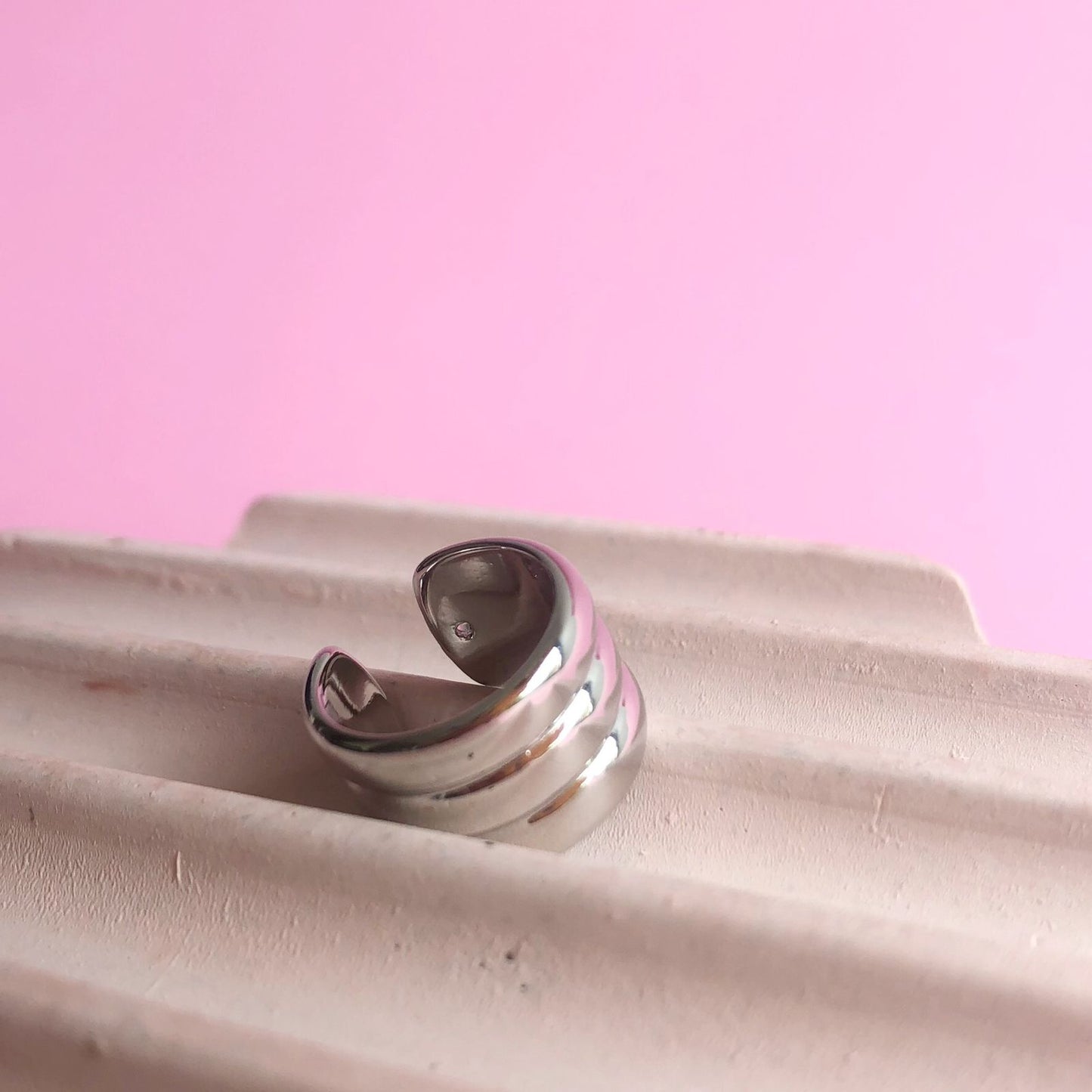 Earcuff Acero Plateado