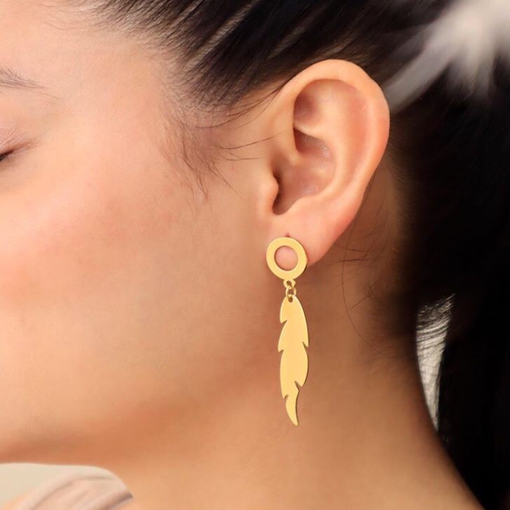 Aretes Acero Hojita
