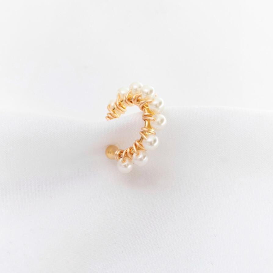 Earcuff Tejido - Perlas